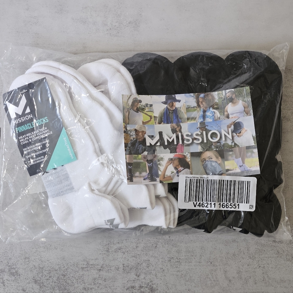 [NWT] Mission Dry and Cool Pinnacle No Show Socks - Picture 8 of 12